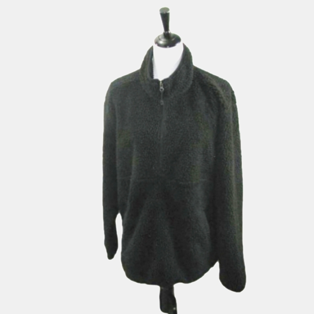 GEORGE Black Fuzzy Partial Zip Front Sweatshirt/Jacket Size XL